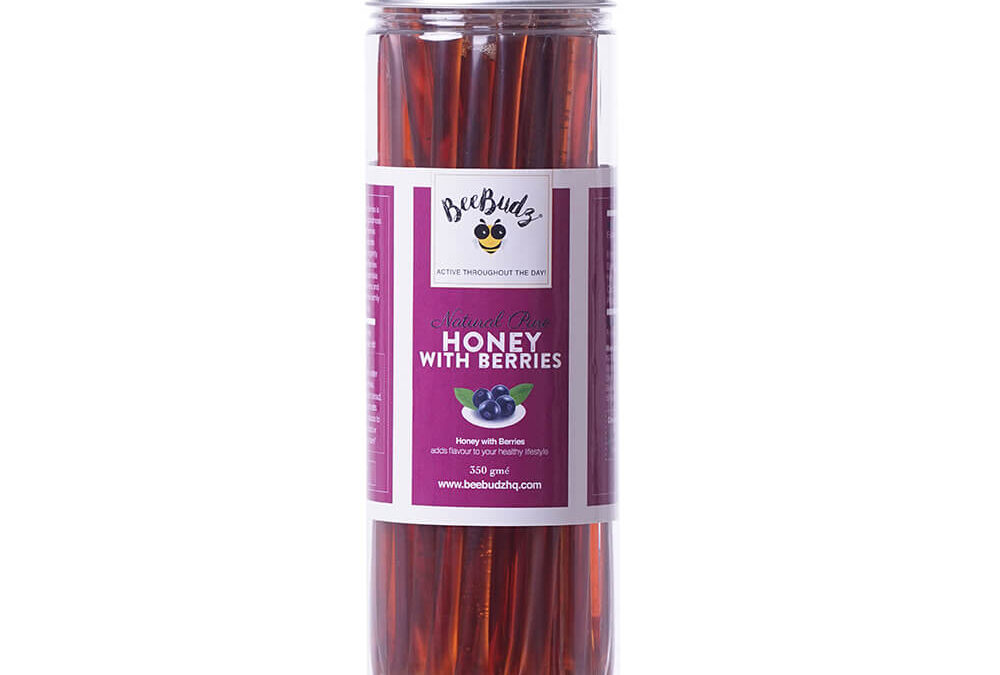 Pure Wildflower Honey Sticks with Berries